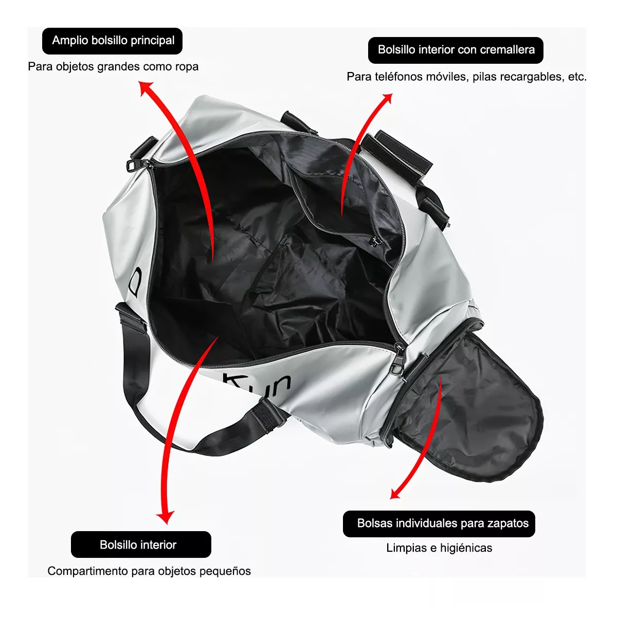 Foto 4 pulgar | Mochila de Mano Eo Safe Imports Esi-9998 Gris