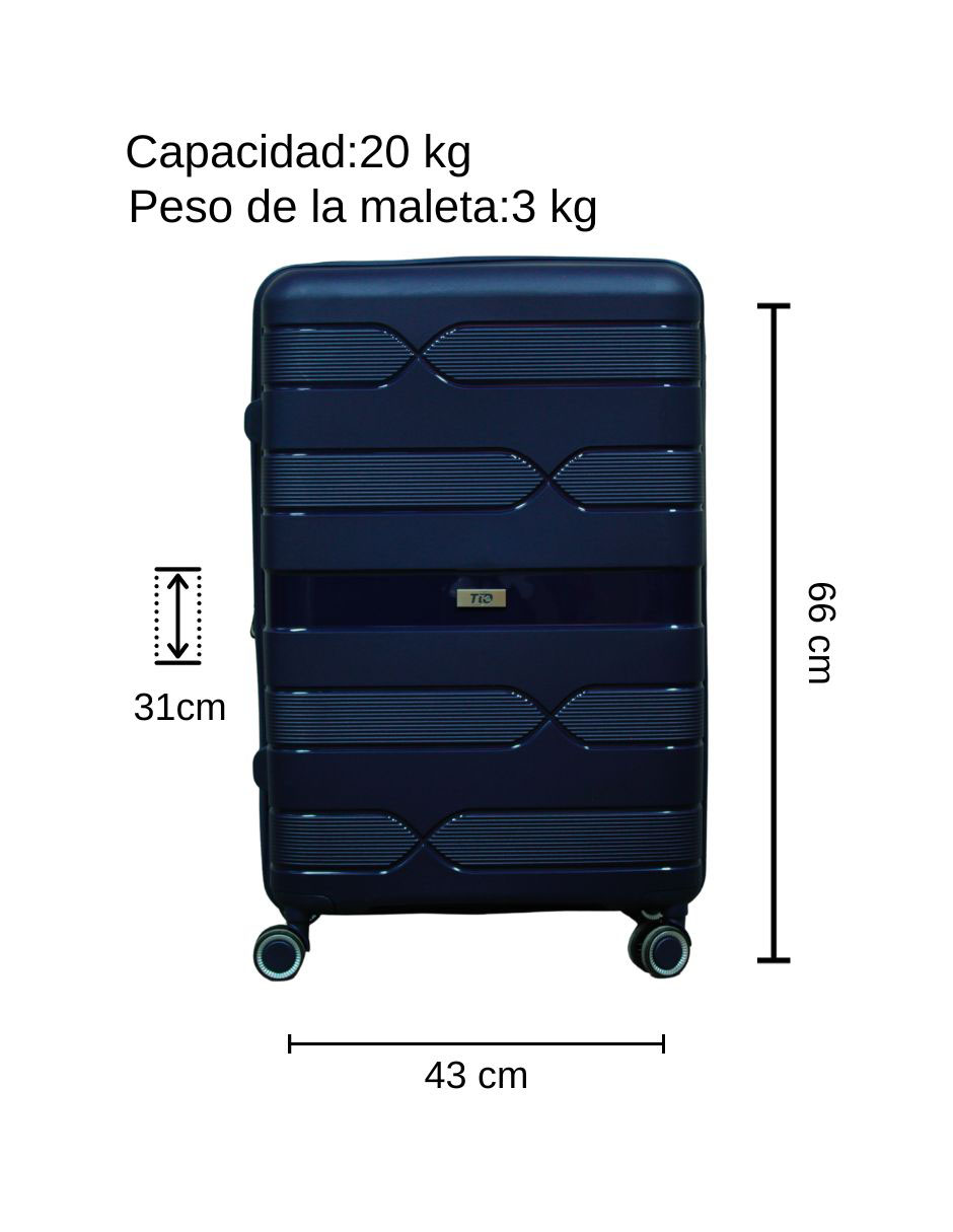Foto 3 pulgar | Maleta de Viaje T-travel Infinity Azul Mediana