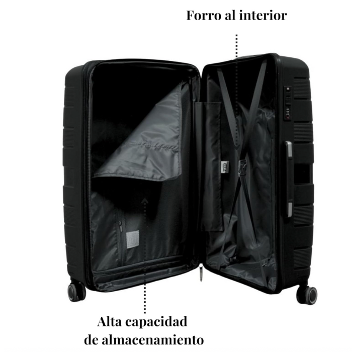 Foto 5 | Maleta de Viaje T-travel Infinity Vertical con Ruedas Negra