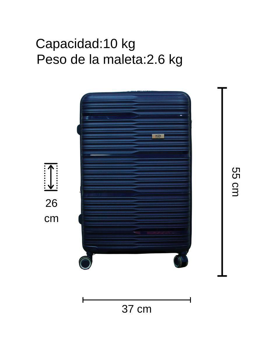 Foto 3 pulgar | Maleta de Mano T-travel Wandelust Azul Chica
