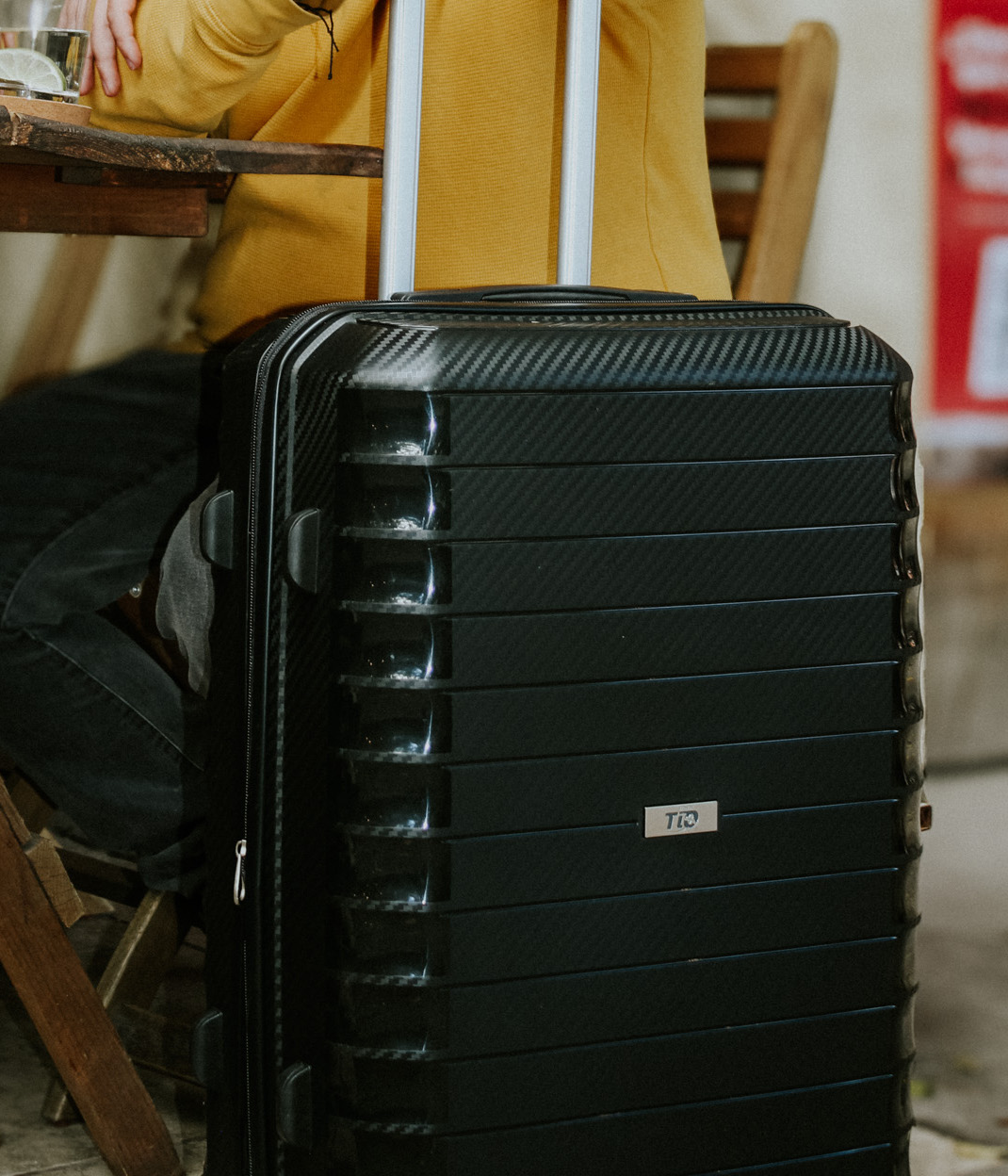 Foto 4 | Maletas de Viaje T-Travel Tech de Polipropileno Negro