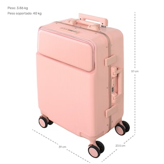 Foto 6 | Maleta con Portavasos 4 Ruedas Rack & Pack Color Rosa