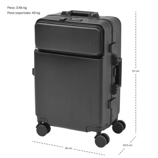 Foto 6 | Maleta con Portavasos 4 Ruedas Rack & Pack Color Negro