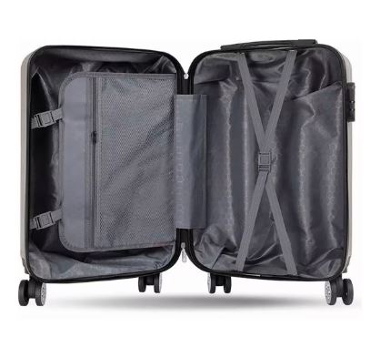 Foto 3 pulgar | Maleta de Viaje 10 kg 20 " Rígida 360° con Candado de Seguridad Gris