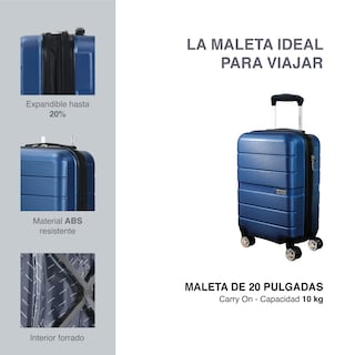 Foto 2 | Maleta de Mano ABS Azul Compass Chicago 8 Ruedas 20''
