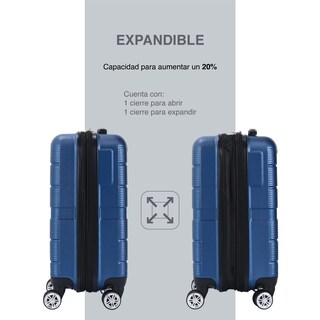 Foto 4 | Maleta de Mano ABS Azul Compass Chicago 8 Ruedas 20''