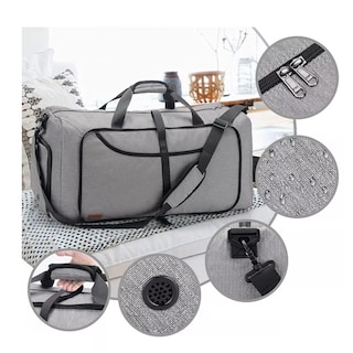 Foto 3 | Mochila De Viaje Plegable Maleta Deportiva Gris