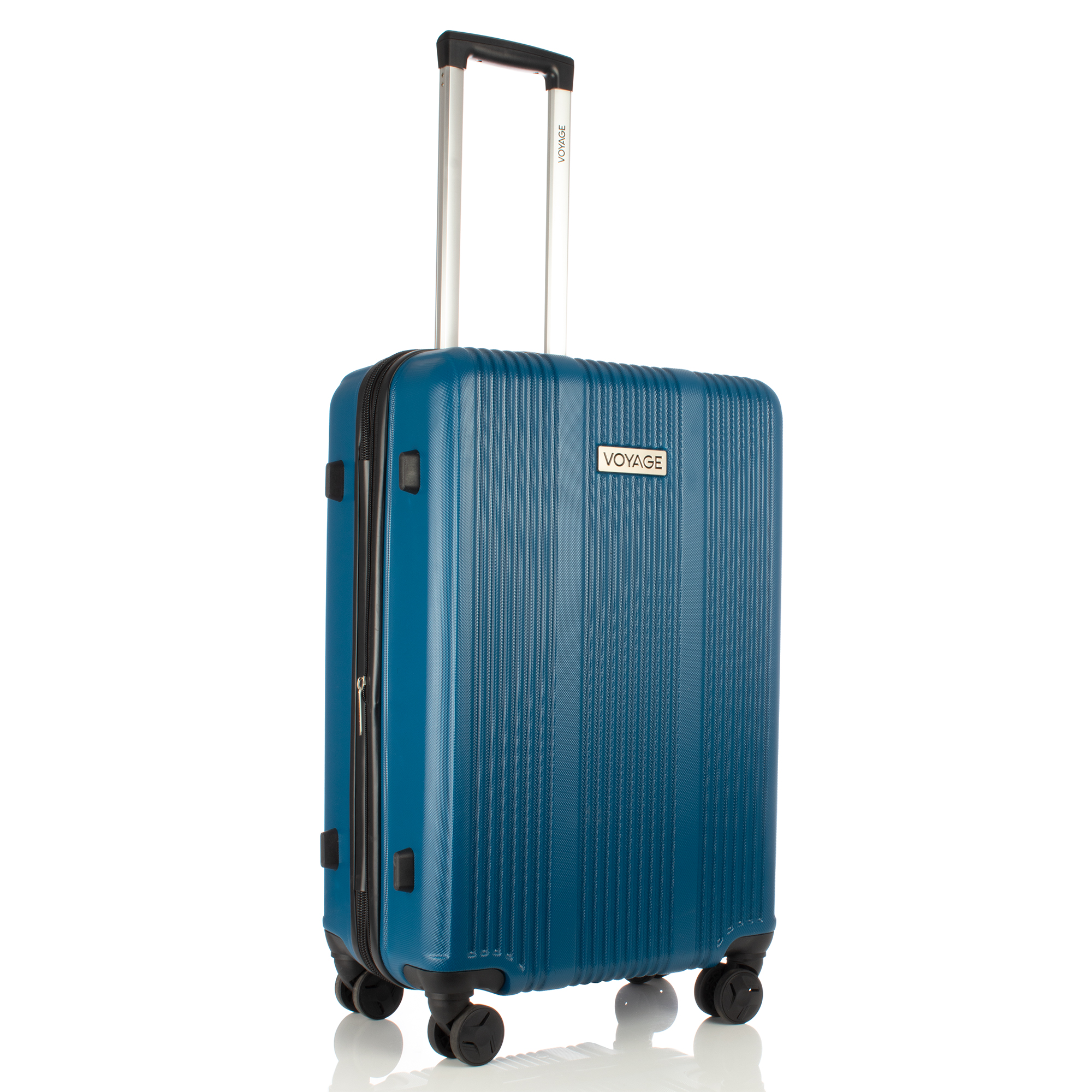 Maleta De Viaje Rígida Original Nueva Voyage Equipaje Azul De 24 Pulgadas Con Compartimientos Internos, Y Cierre Ex