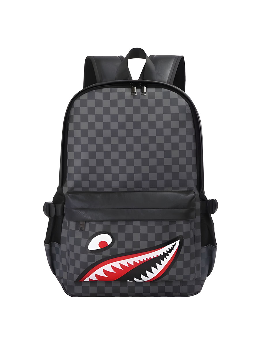 Foto 2 pulgar | Mochila Wünd Shark Negra de Cuero Suave Impermeable PU