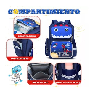 Foto 3 | Mochila Escolar Tzs School Ome6281 Color Azul 25l