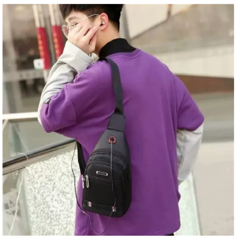 Foto 5 pulgar | Mochilas Informales Bolsos Cruzados Bolsos De Pecho Heaimo Bolso Bandolera Negro Wünd