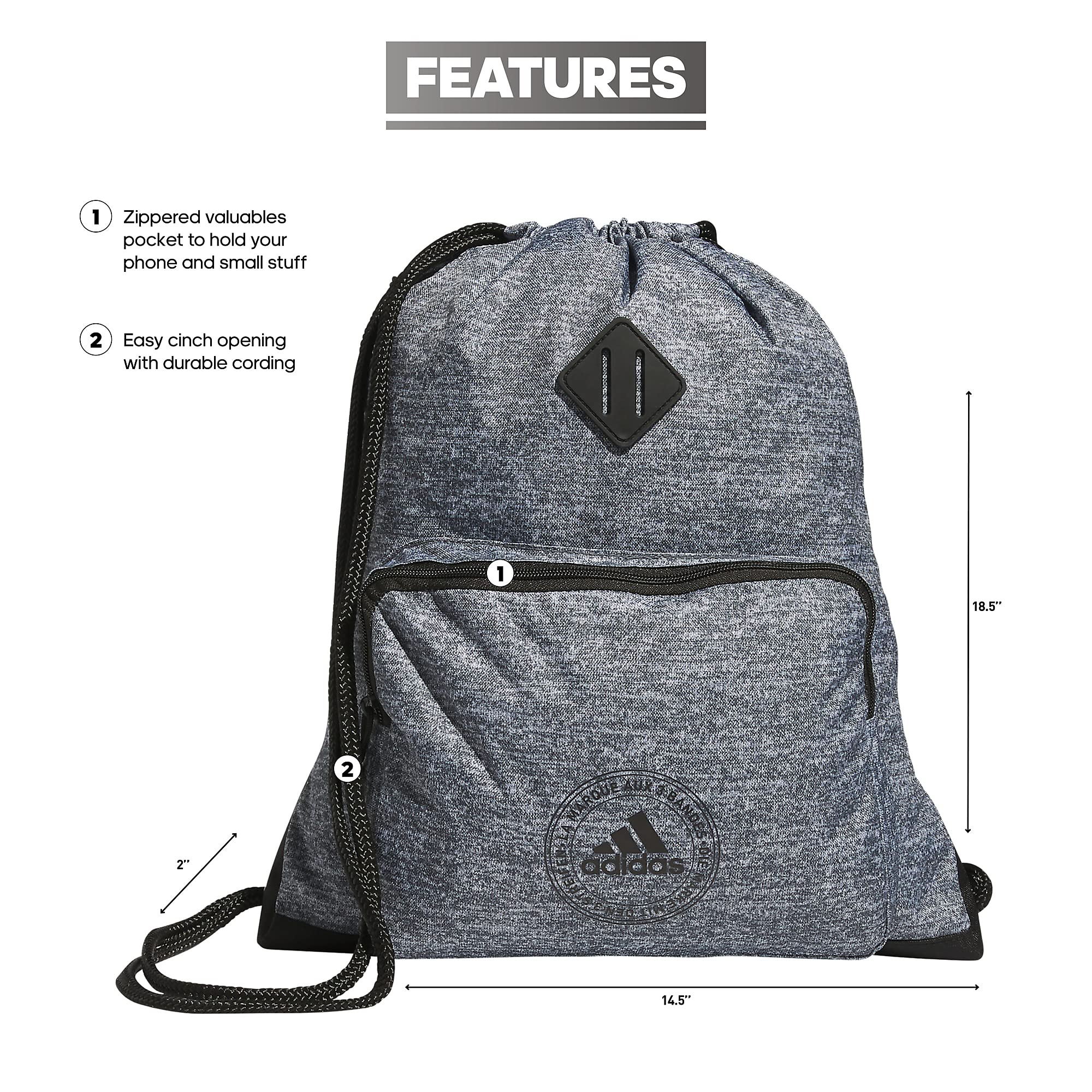 Foto 3 pulgar | Mochila Adidas Classic 3s 2.0 Jersey Onix Gris/negro - Venta Internacional.