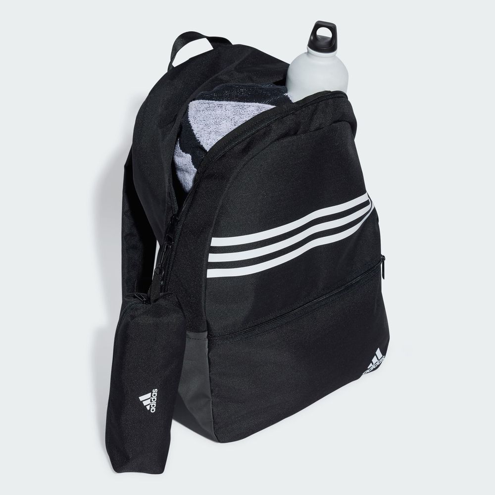 Foto 6 pulgar | Mochila Classic 3 Franjas Horizontal Adidas Negro Unisex