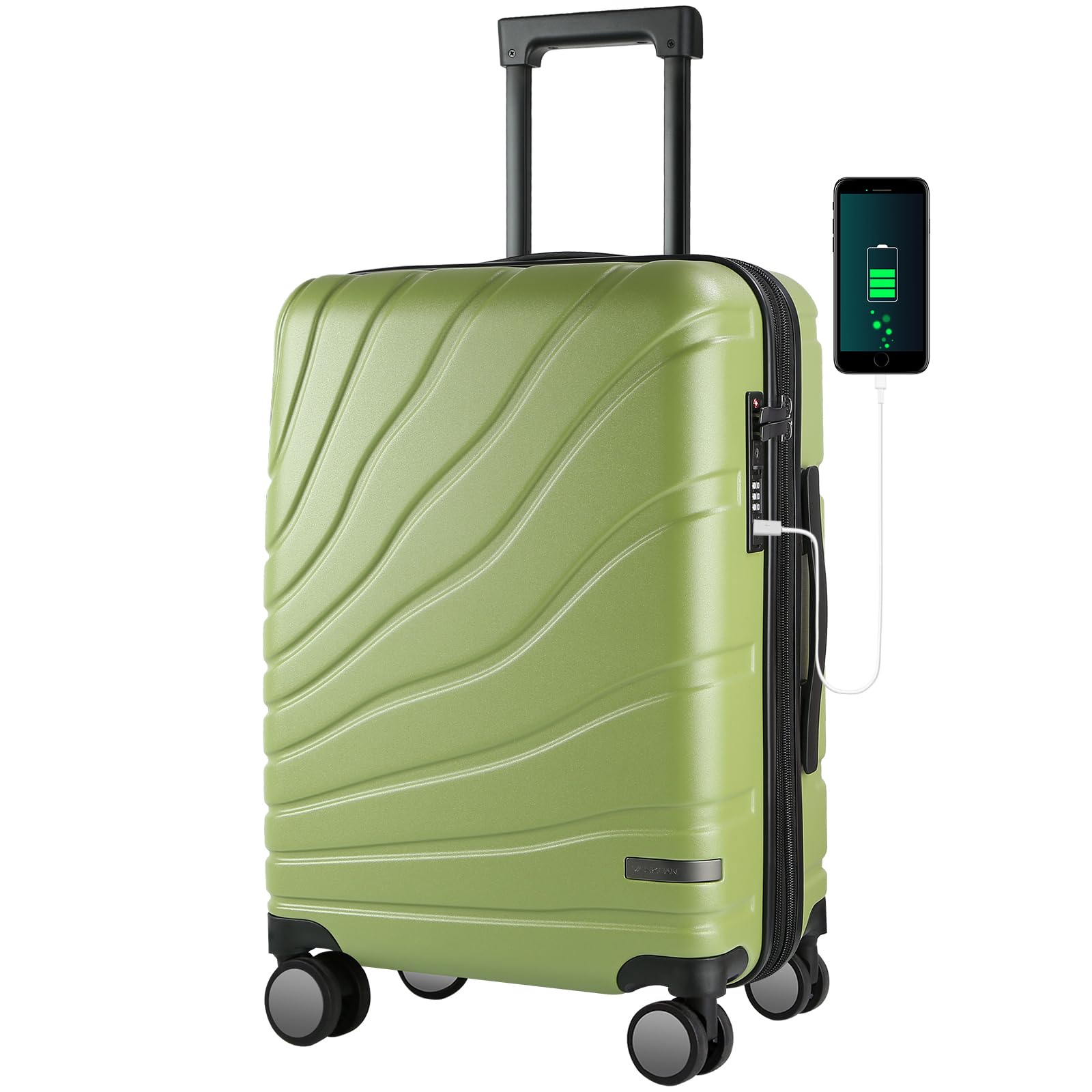 Foto 1 | Maleta con Ruedas Vankean TSA Lock Verde 20 Pulgadas - Venta Internacional