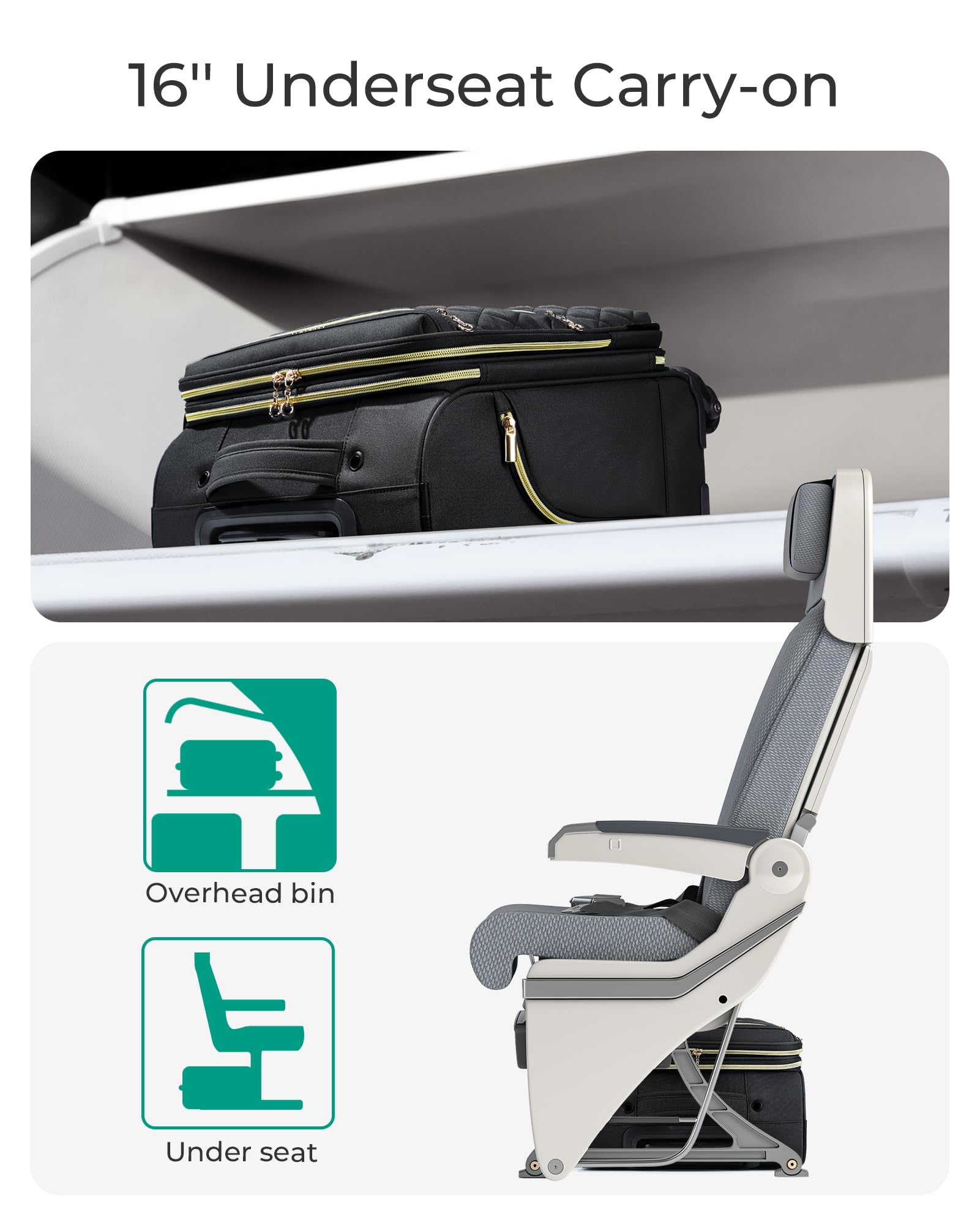 Foto 5 pulgar | Maleta Bagsmart Underseater Carry On de 16 Pulgadas y 30 L Mujer - Venta Internacional