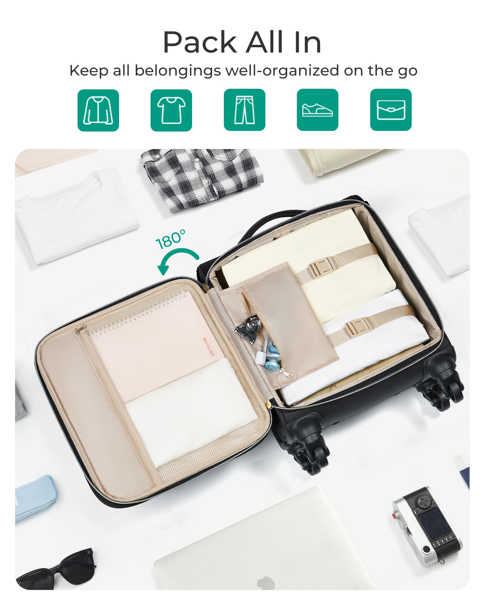 Foto 6 pulgar | Maleta Bagsmart Underseater Carry On de 16 Pulgadas y 30 L Mujer - Venta Internacional