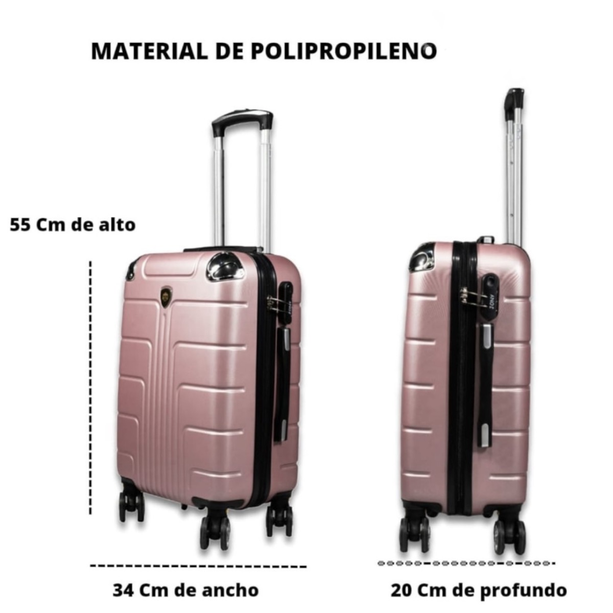 Foto 4 pulgar | Maleta De Viaje Jony 20'' Oro Rosado