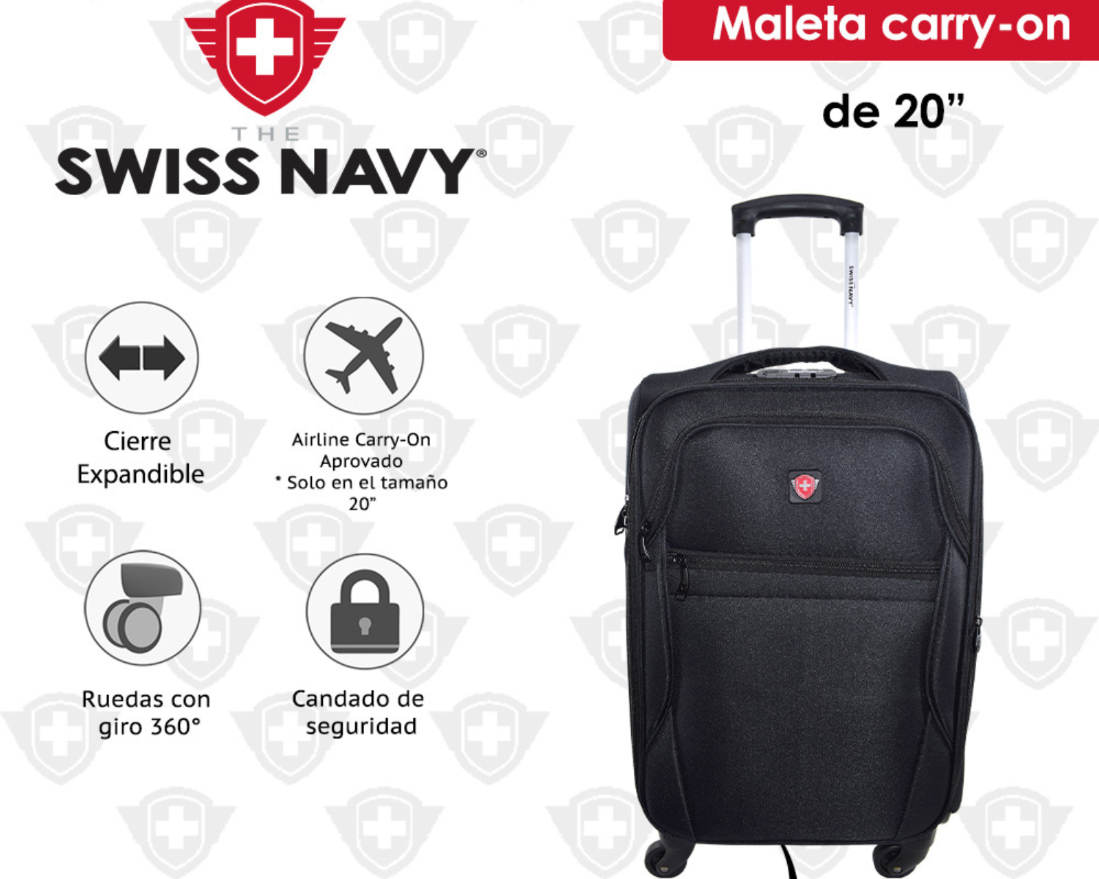 Foto 9 pulgar | Maleta Swiss Navy Pilatus Cabina Negra