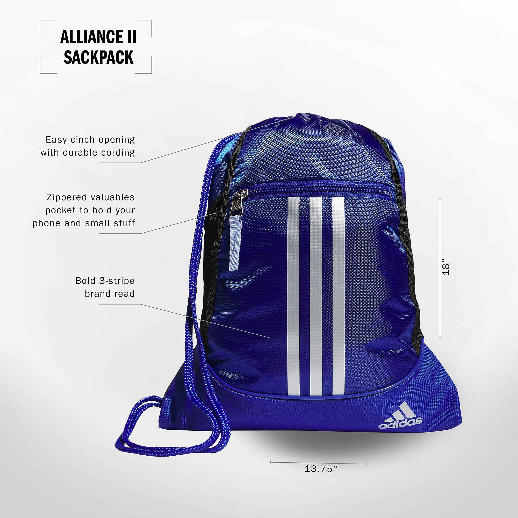 Foto 3 pulgar | Mochila Adidas Alliance Lightweight 12l Unisex Azul/plata - Venta Internacional.