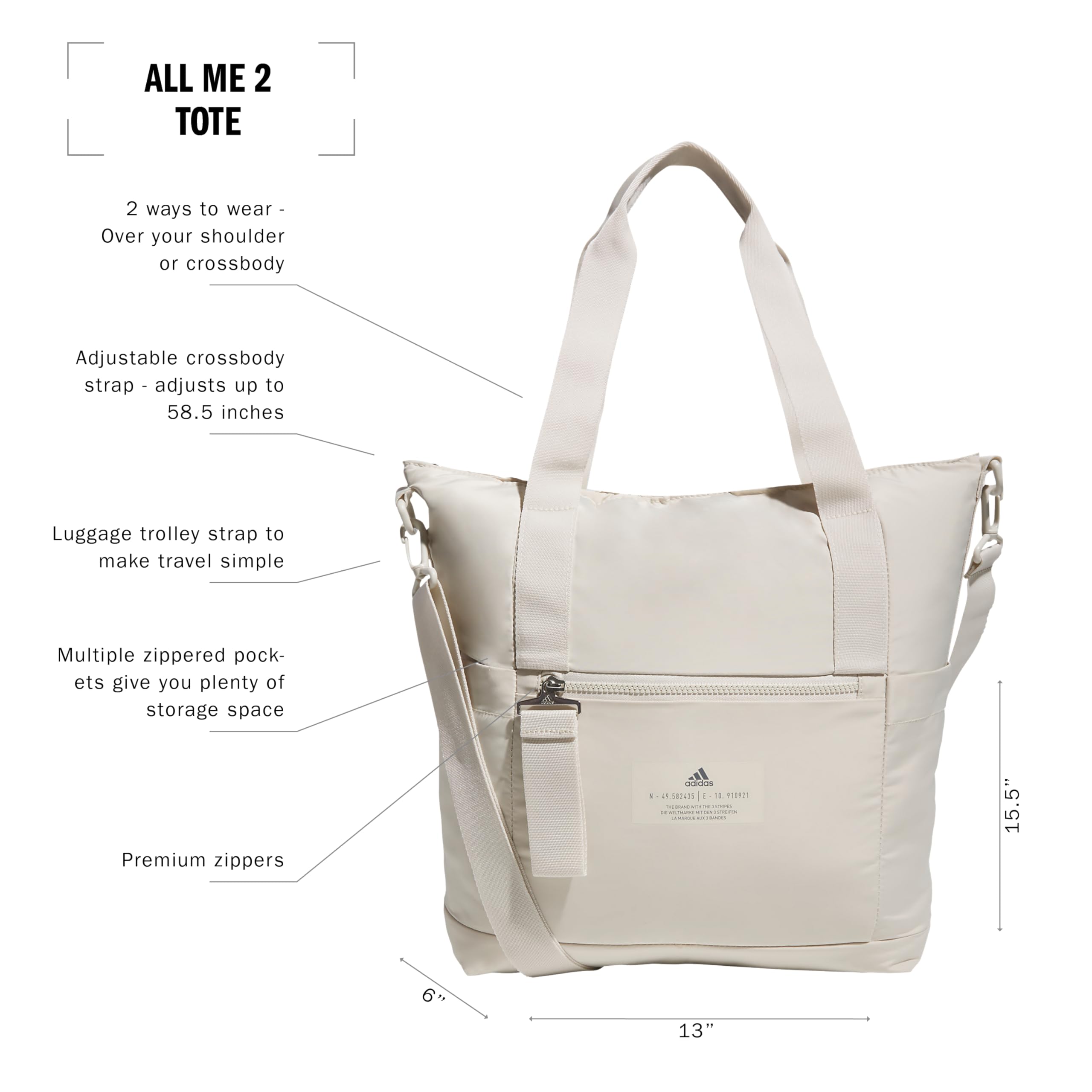 Foto 3 pulgar | Bolso Adidas All Me Alumina Beige/grey Four - Venta Internacional.