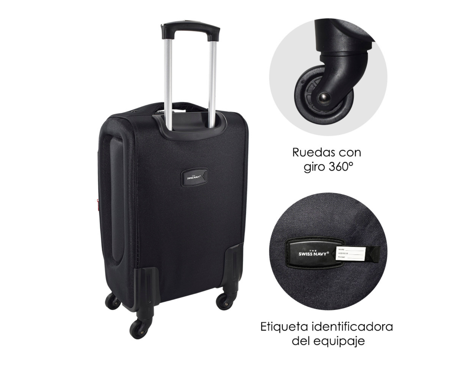 Foto 4 pulgar | Maleta Swiss Navy Pilatus Cabina Negro