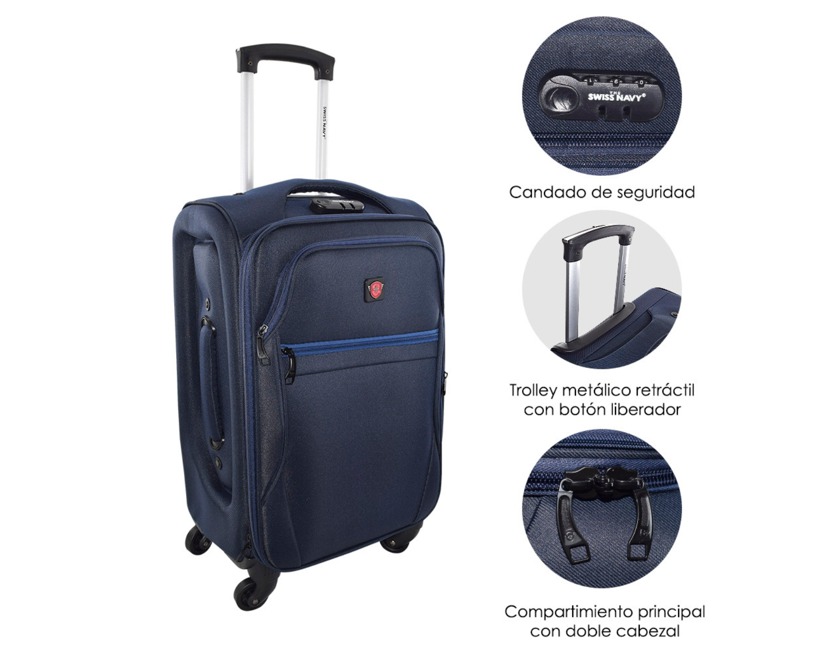 Foto 4 pulgar | Maleta Swiss Navy Pilatus Cabina Azul