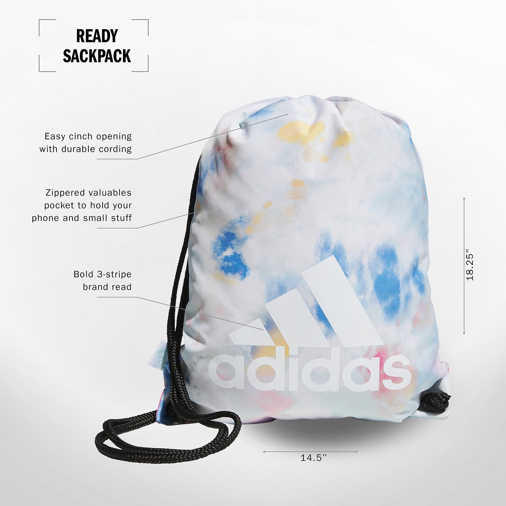 Foto 3 pulgar | Mochila Adidas Ready Tie Dye Wash Halo Verde Menta/blanco/negro - Venta Internacional.