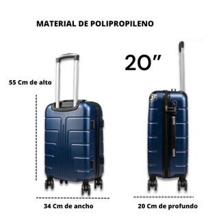 Foto 2 | Maleta De Viaje Jony 20'' Polipropileno Azul Marino