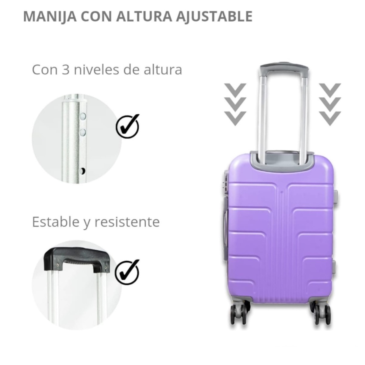 Foto 3 pulgar | Maleta De Viaje Jony 20'' Polipropileno Lavanda