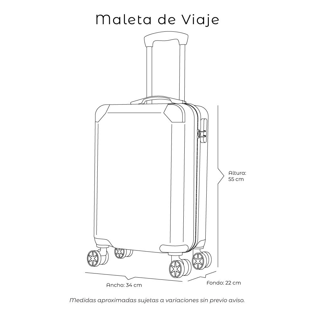 Foto 9 pulgar | Maleta De Mano Viaje Rigida Con Ruedas 10kg Color Rosa