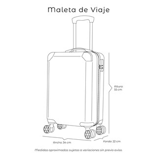 Foto 8 | Maleta De Mano Viaje Rigida Con Ruedas 10kg Color Rosa