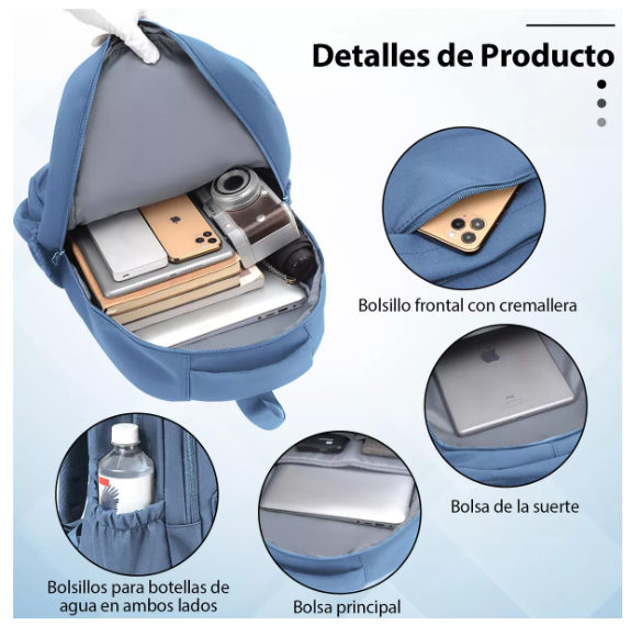 Foto 4 pulgar | Mochilas Xtellar Para Hombre Mujer Mochila Laptop Escolar 30l Modelo Azul
