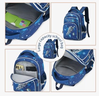 Foto 5 | Mochila Escolar Impermeable Xtellar Para Niños Primarios Infantiles Con Múltiples Compartimentos Y Correas De P