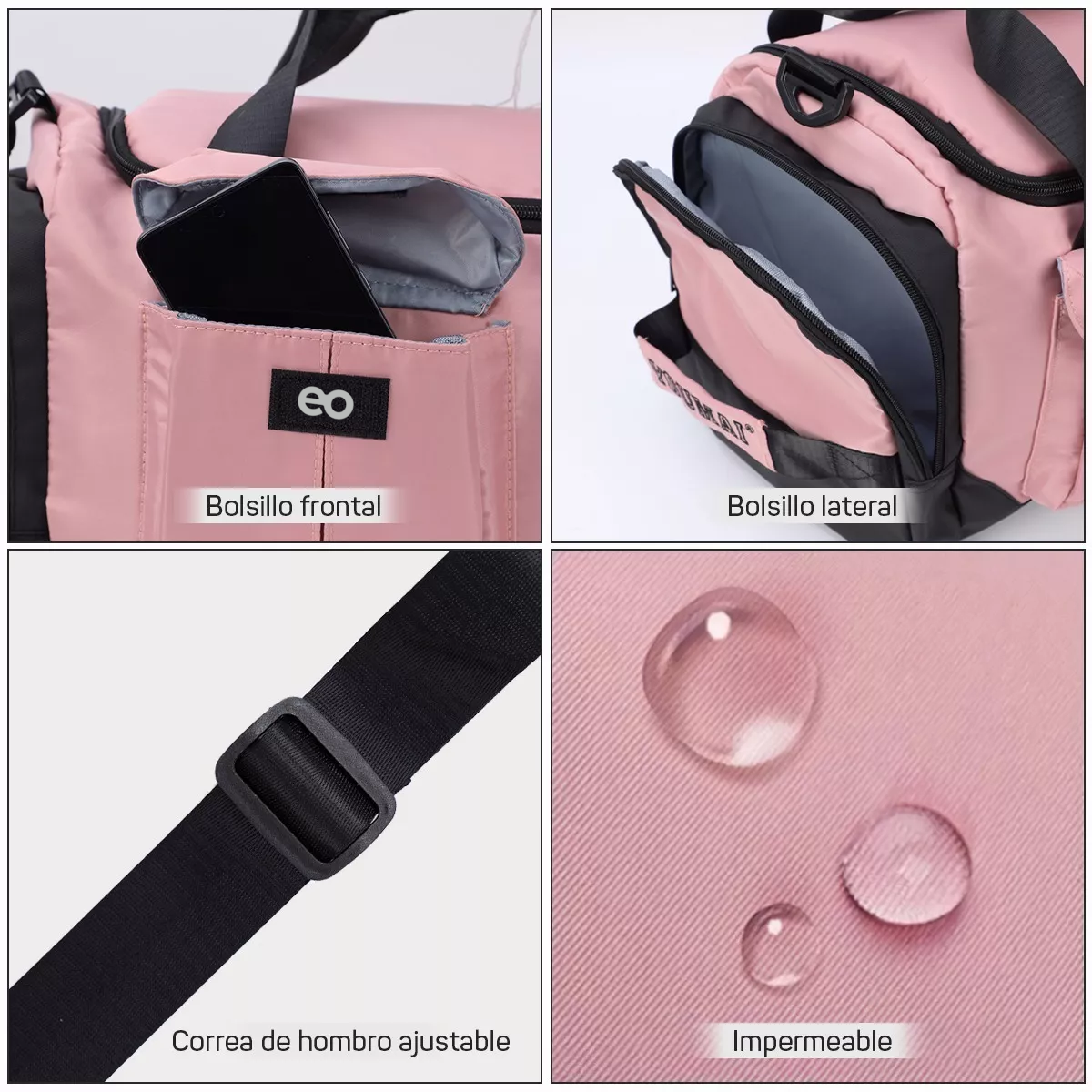 Foto 3 | Maleta Deportiva Bolsa Gym Viaje Eo Safe Imports Esi-8391-1 Rosa