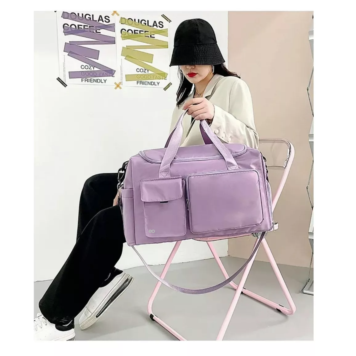 Foto 4 pulgar | Maleta Gym Deportiva Bolsa Mujer Viaje Mochila Eo Safe Imports Esi-9984-1 Purpura