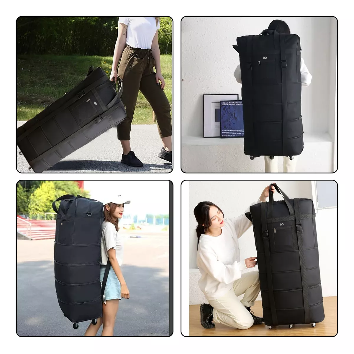 Foto 4 pulgar | Mochila Deportiva Maleta de Viaje con Ruedas Plegable Eo Safe Imports Esi-10111-1 Negro