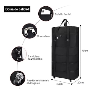 Foto 4 | Mochila Deportiva Maleta de Viaje con Ruedas Plegable Eo Safe Imports Esi-10111-1 Negro