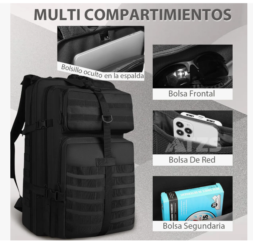 Foto 3 pulgar | Mochila Xtellar Táctica Miliitar Senderismo Campismo Impermeable 60l