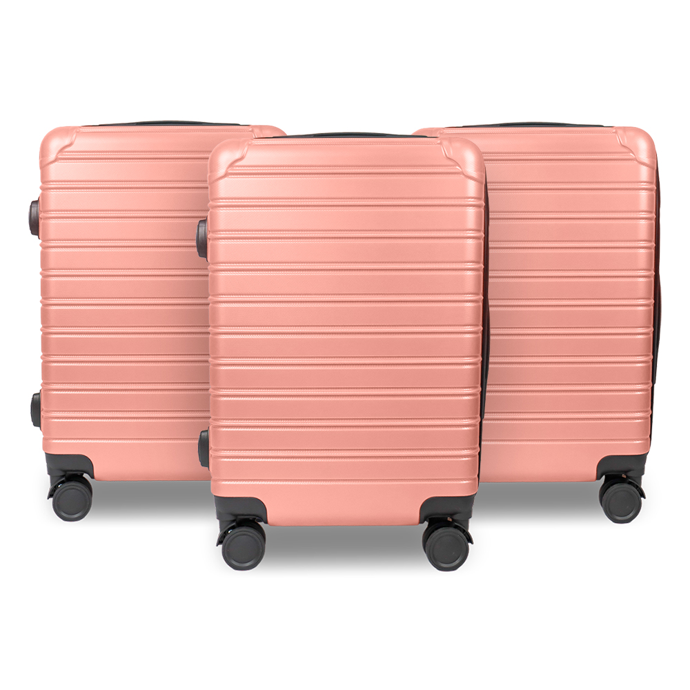 3x2 Set De Maletas De Viaje Líneas, Color Rosa:  37x23x55