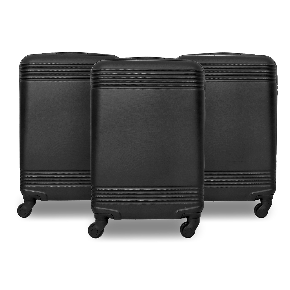 3x2 Set De Maletas De Viaje Voyager, Color Negro:  37x23x55