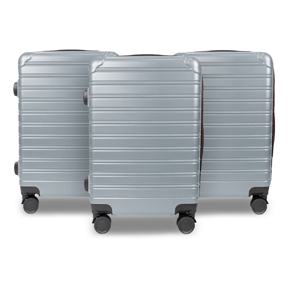 Foto 1 | 3x2 Set De Maletas De Viaje Líneas, Color Plata:  37x23x55