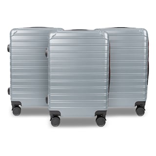 Foto 1 | 3x2 Set De Maletas De Viaje Líneas, Color Plata: 37x23x55