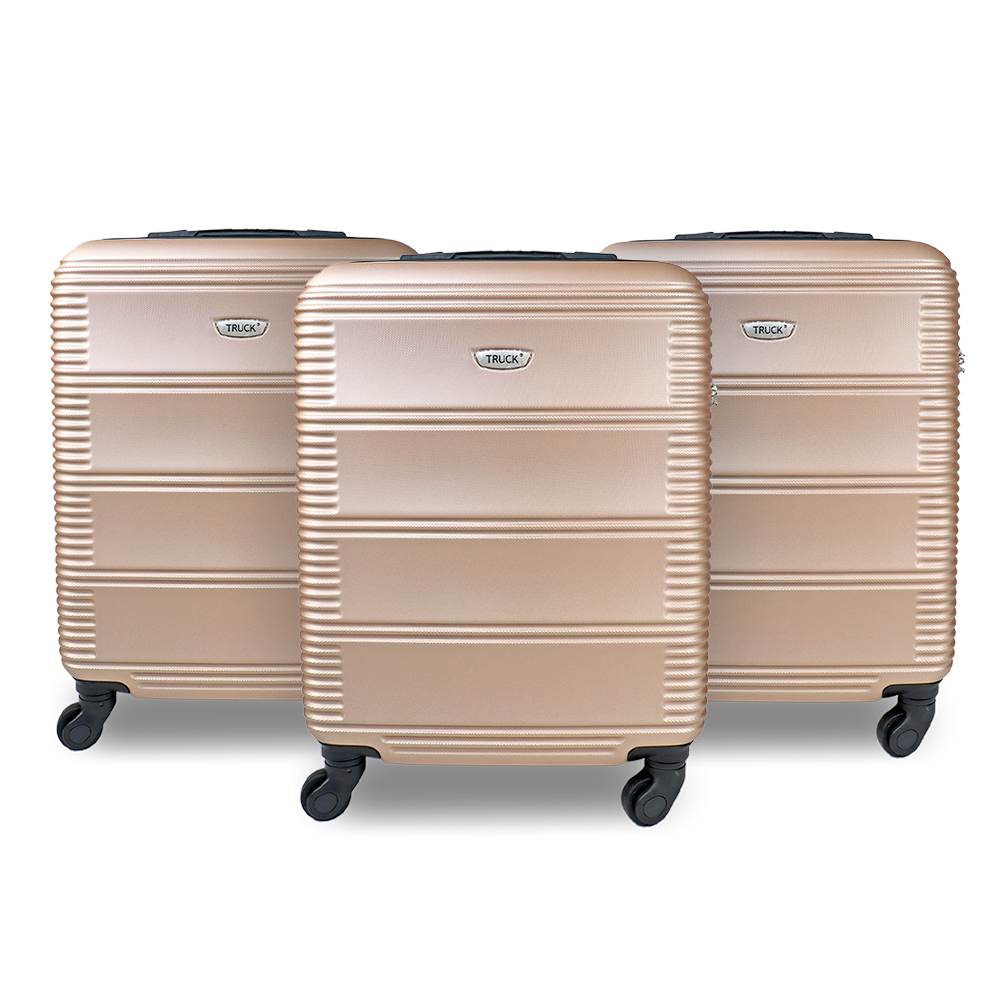 3x2 Set De Maletas De Viaje Luxe, Color Dorada:  37x23x55