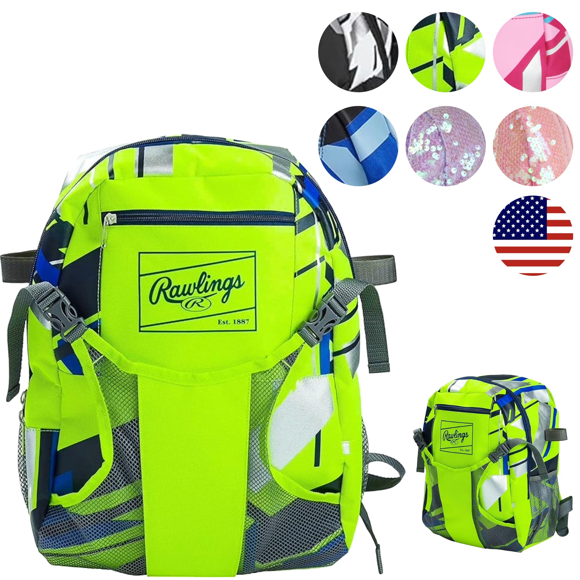 Foto 2 pulgar | Mochila Rawlings Remix T-ball & Youth Green - Venta Internacional.