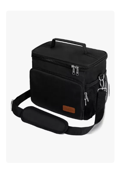 Fiambrera Xtellar De Hombro Con Aislamiento De Gran Capacidad De 12l Color Negro Floreado