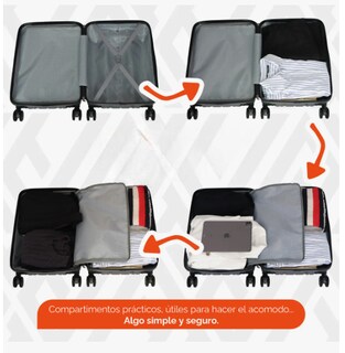 Foto 5 | Maleta Viaje De Mano Carry On Rígida 10kg 20p Candado