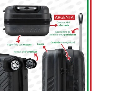 Foto 3 | Maleta De Viaje Rígida Carry On De Mano Cabina Modelo Argenta 20 Pulgadas 10 Kg Con Candado Seguridad