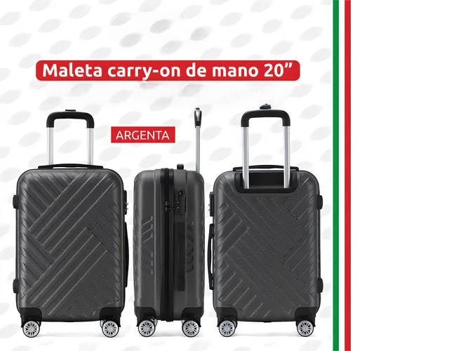 Foto 5 pulgar | Maleta De Viaje Rígida Carry On De Mano Cabina Modelo Argenta 20 Pulgadas 10 Kg Con Candado Seguridad