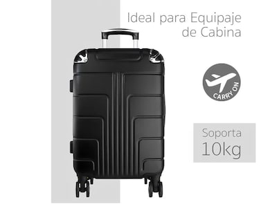 Foto 3 | Maleta 10 Kg Cabina Candado Seguridad Doble Llanta 360 Negro