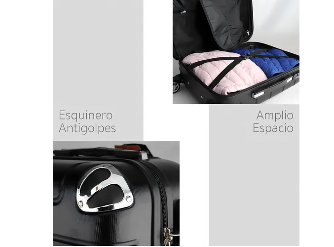 Foto 4 | Maleta 10 Kg Cabina Candado Seguridad Doble Llanta 360 Negro